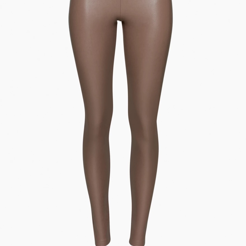 Aritzia Wilfred Vegan Leather legging in Deep Taupe